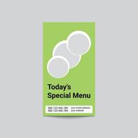 Modern Restaurant Special Menu Template With Circle Frames In Green Background vector