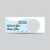 Elegant Beauty Salon Banner Template With Space For Image And Contact Information vector