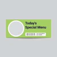 Todays Special Menu Template With Placeholder For Image And Contact Info vector