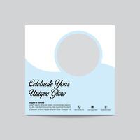 Elegant Social Media Template For Promoting Your Unique Glow And Style vector