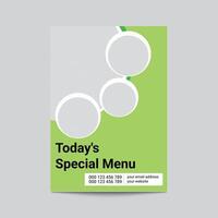 Restaurant Todays Special Menu Template Design With Image Placeholders And Contact Information vector