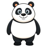 Cute cartoon panda bear illustration smiling standing upright full body vector