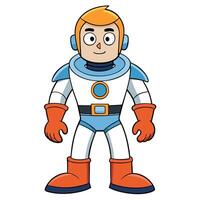 Cartoon astronaut character in spacesuit illustration design for children vector