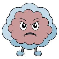 Cartoon cloud character with angry expression ready to unleash a storm vector