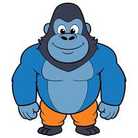 Cartoon gorilla illustration friendly expression fun design for kids projects vector
