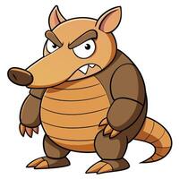 Cartoon angry armadillo character illustration art for kids designs and creative projects vector