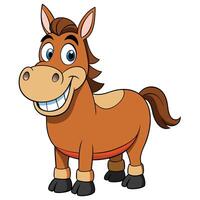 Smiling cartoon horse character standing adorable animal design for children illustration vector