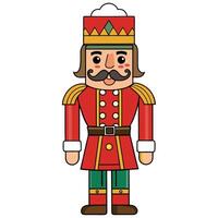 Charming cartoon nutcracker soldier illustration for christmas holiday decor and design projects vector