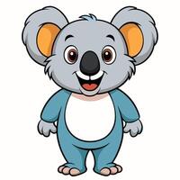 Cartoon style illustration of a happy and friendly koala bear standing upright vector