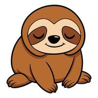 Cute cartoon sloth smiling adorable animal illustration design element vector