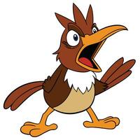 Cartoon bird character screaming angry illustration bird with attitude image vector