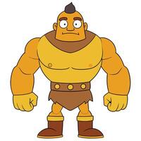 Cartoon muscular character illustration ancient warrior isolated on white background design vector