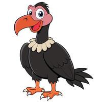 Cartoon vulture character illustration standing upright with friendly expression and detailed features vector