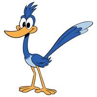 Cartoon roadrunner isolated character illustration animated bird mascot vector