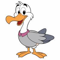 Friendly cartoon duck character with a happy expression illustration vector