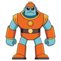 Cartoon robot character isolated illustration of a futuristic protector robot vector