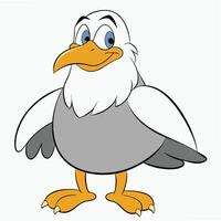 Happy seagull cartoon illustration for childrens books and animated content vector