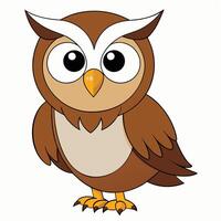 Cartoon style cute owl illustration isolated on white background design element vector