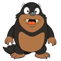 Cartoon style mole character illustration with large teeth and wide eyes vector