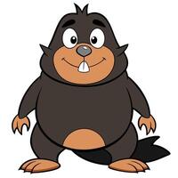 Cute cartoon mole character mascot illustration isolated on white background vector