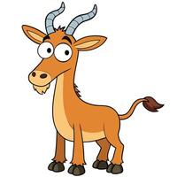 Cartoon klipspringer illustration funny antelope graphic design standing isolated vector
