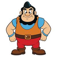 Cartoon lumberjack character with beard and brown boots isolated on white vector