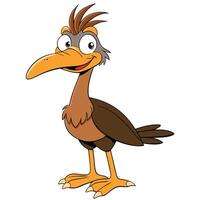 Cartoon roadrunner character with detailed features in format and white background vector