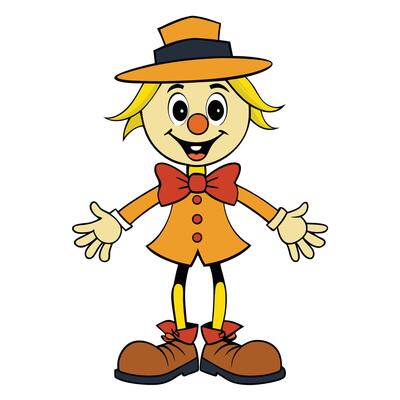 Cartoon scarecrow illustration isolated on white for fall themed designs