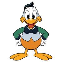 Gladstone gander cartoon character posing with a smile on a white background vector