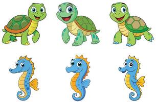 Cartoon animals with angry expressions including an alpaca anglerfish and anteater vector