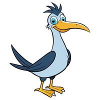 Cheerful cartoon roadrunner mascot character standing with happy expression and friendly eyes vector