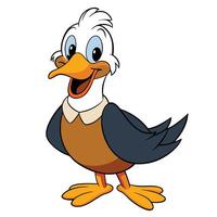 Smiling cartoon duck character illustration cheerful design for childrens content vector