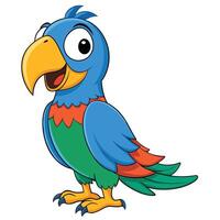 Cheerful cartoon parrot illustration with vibrant colors and playful design vector