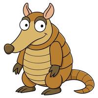 Cartoon armadillo standing upright smiling illustration for childrens content vector