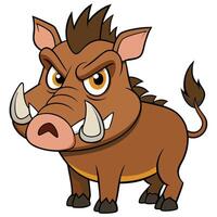 Cartoon of an angry warthog illustration wild animal character design vector