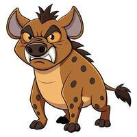 Cartoon hyena character showing teeth in an angry expression isolated vector