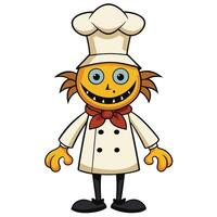 Cartoon chef character illustration comical design for culinary or restaurant projects vector