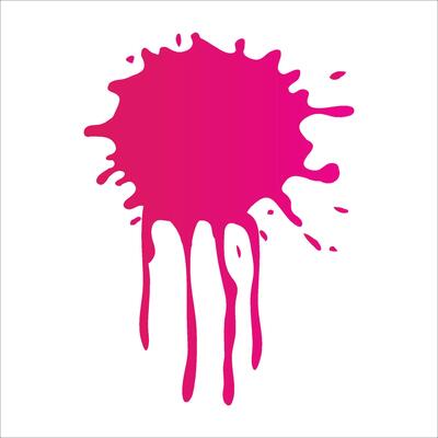 pink paint spots on paper, colorfull artistic image on white background