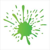 green paint spots on paper, colorfull artistic image on white background vector