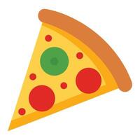 Cartoon 2D pizza with no background vector