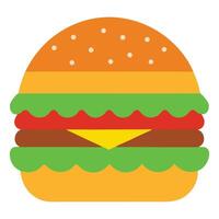 Cartoon 2D burger with no background vector