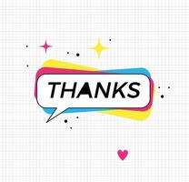Greeting card with the word thanks vector