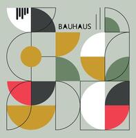Bauhaus style wall art with retro color palettte and minimal shapes. Background, template, minimalist design for versatile purpose vector