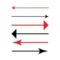 Collection of Red and Black Arrows Pointing Left and Right vector