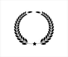 a laurel wreath with a star in the center vector