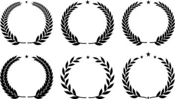 Set of wreaths and branches with leaves. Hand drawing laurel wreaths and branches collection. Laurels wreaths, swirls, twigs and flower ornaments. Herbs, flowers and plants elements with eps file vector