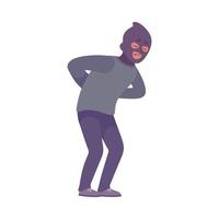 Man Criminal in Mask Commit Crime and Theft Illustration vector