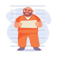 Man Criminal in Prison Commit Crime and Theft Illustration vector