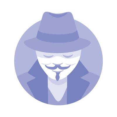 Incognito and Secret Spy Man in Hat and Coat Illustration
