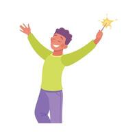 Holiday with Man Character with Firecracker Cheering Illustration vector